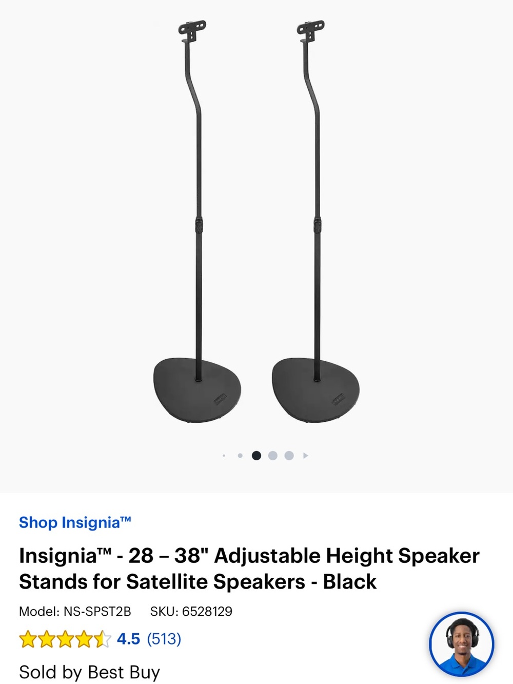 Adjustable Black Speaker Floor Stands - Pair - Picture 9 of 12